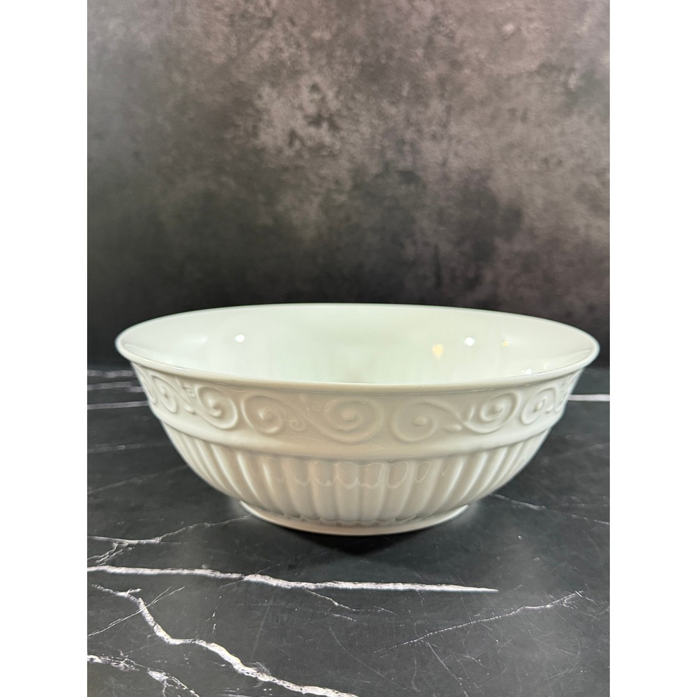 Vintage Claremont by Gibson Designs White Ceramic 9in Serving Bowl